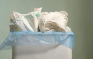 trash can full of diapers