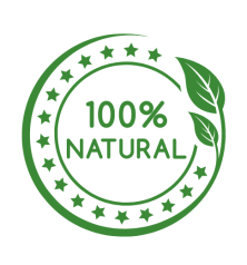 100% Natural Logo with leaves