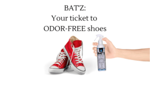 sneakers being sprayed with BAT'Z