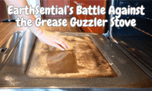 glass stove top cleaning 3 A greasy stove being cleaned with EarthSential Essential Oil Cleaner