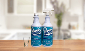 essential oils in plantsol's aromatherapy 2 Plantsol concentrate with empty spray bottle and shot glass