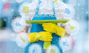 a person holding a cleaning squeegee