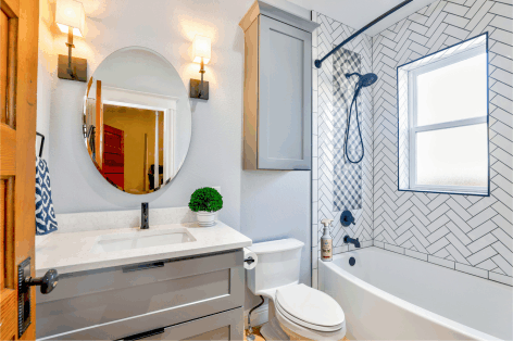 EarthSential sparkling bathroom tiles and grout
