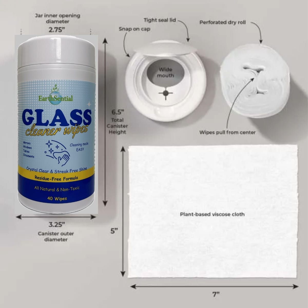 Glass Cleaner Wipes 6 glass cleaner wipes