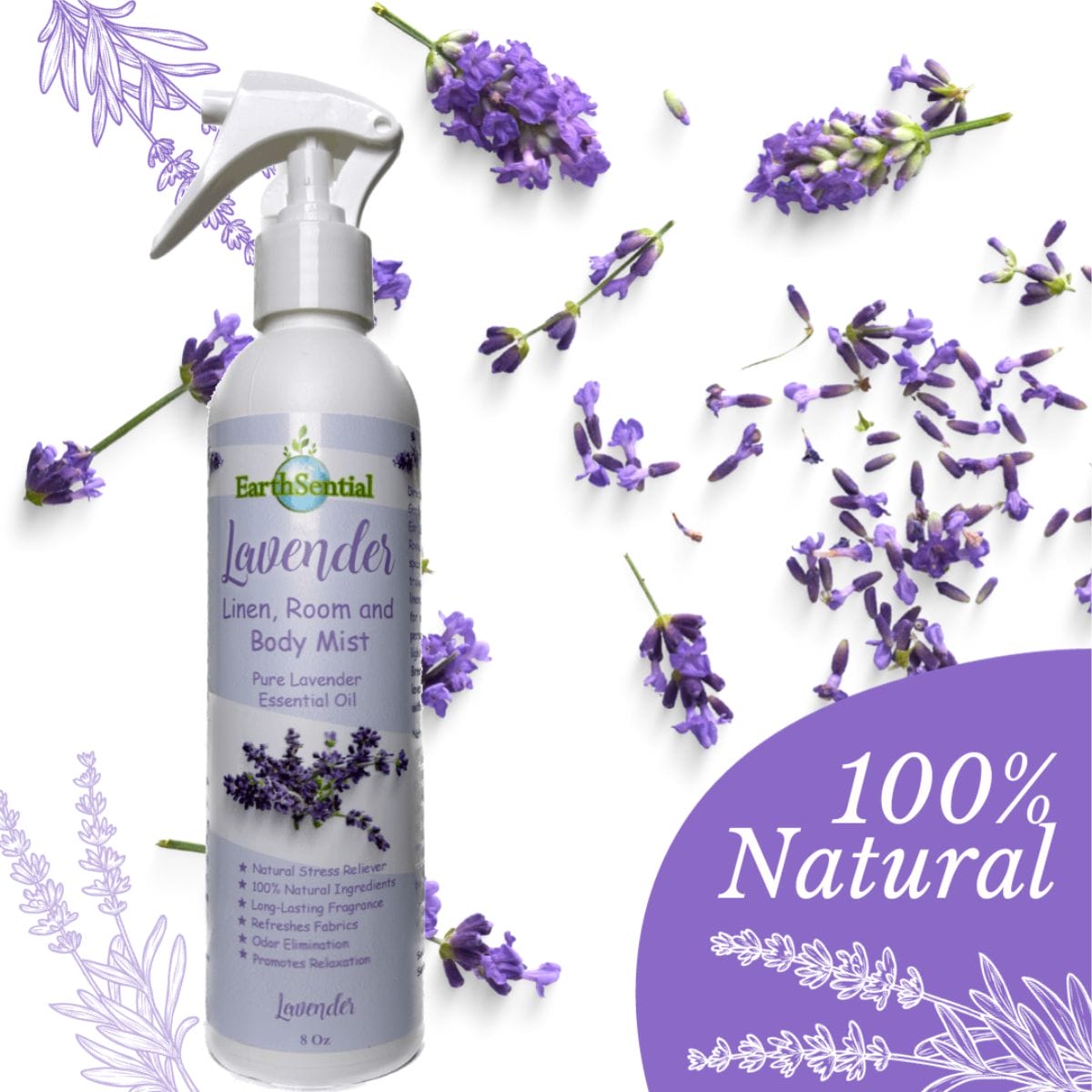 Lavender Room Spray 5 lavender linen, room and body spray